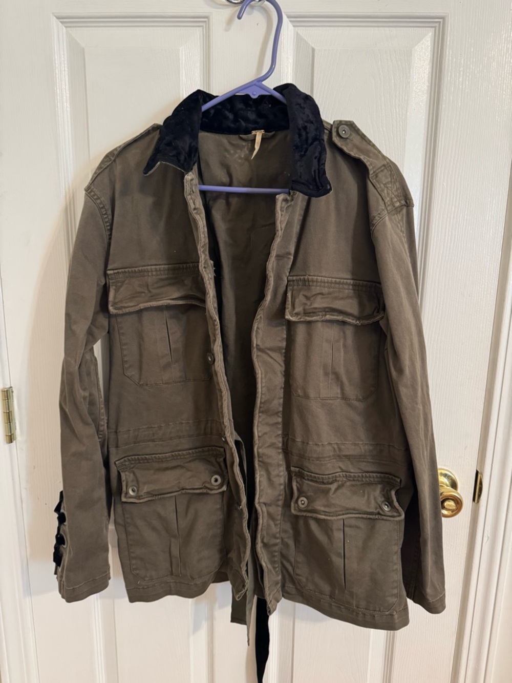 Free People Jacket with Black Velvet Collar